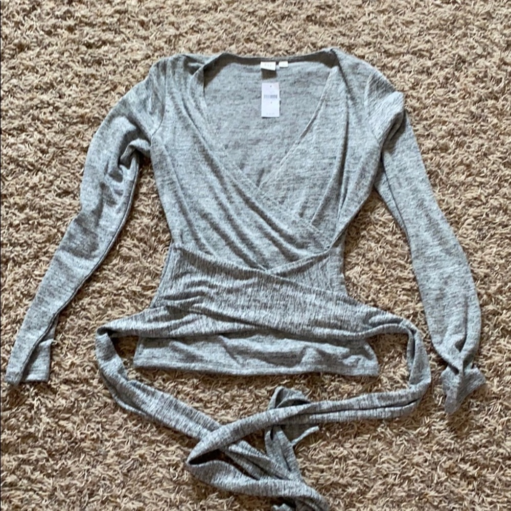 Wrap V neck top
